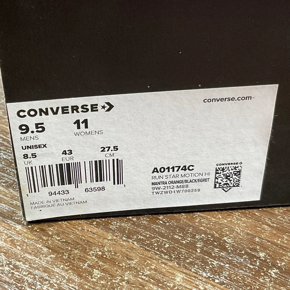 Converse Run Star Motion CX platform sneaker mens 9.5 womens 11 orange high top - Picture 6 of 17